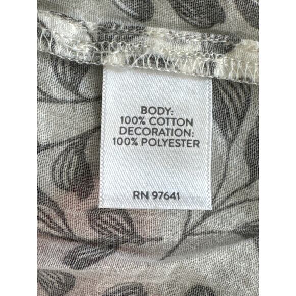 J. Jill Embroidered Pintuck Top Red Black White Size L Petite - Picture 7 of 13